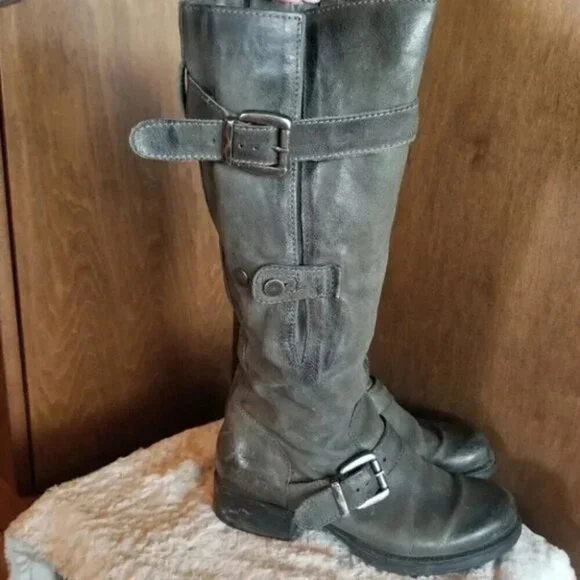 Mjus Renata 2 Leather Tall Boots Adjustable Wide Calf 38 - Picture 11 of 15